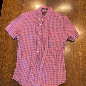 Nordstrom trim fit medium linen-cotton button up